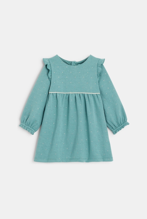 Kleid Glitzerpunkte Grün Baby Mädchen 1