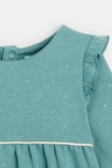 Robe pois brillants verte bébé fille 3