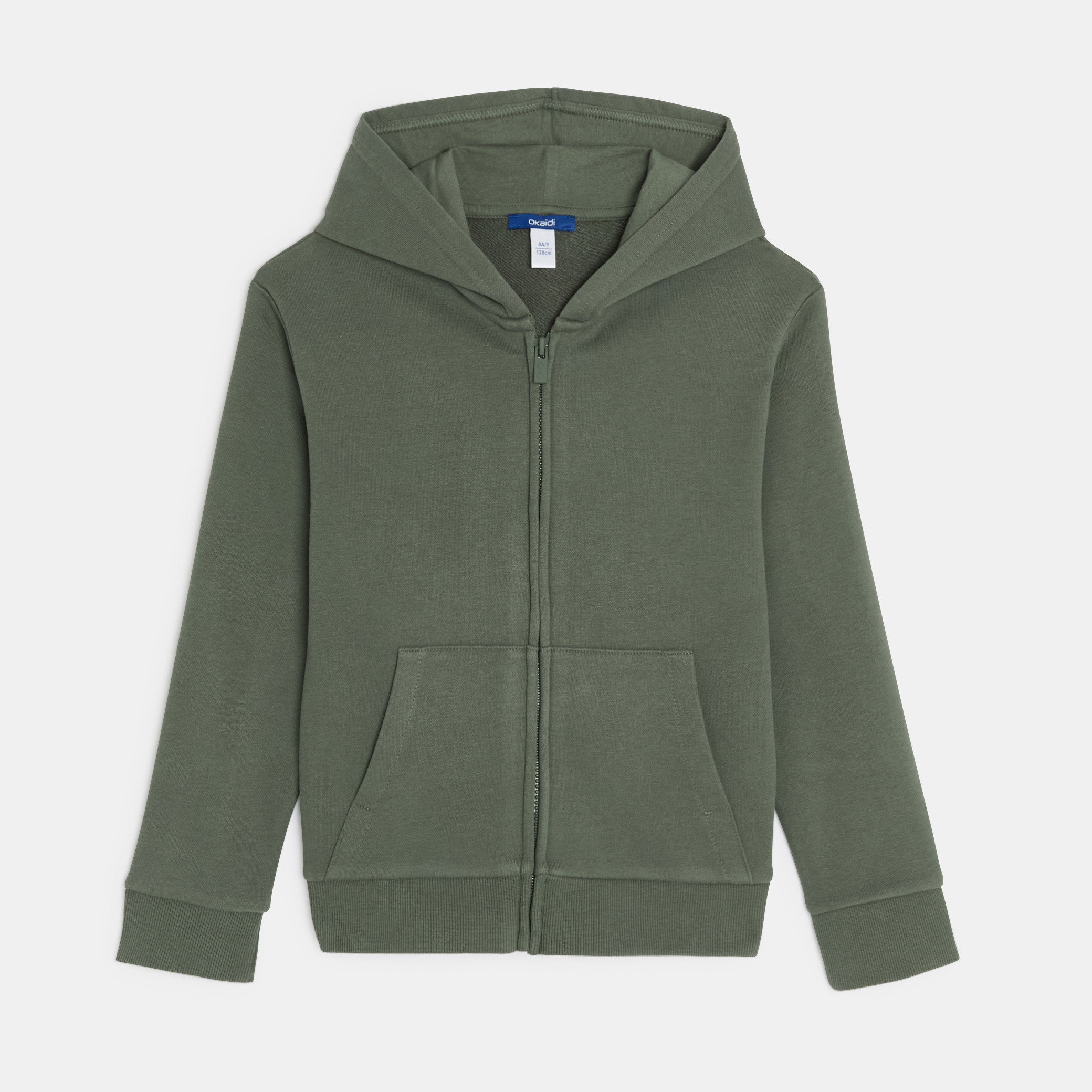 Boy's green zip-up hoodie Okaïdi & Obaïbi