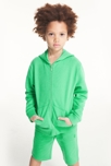 Sweat zippé à capuche vert garçon 1