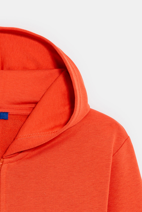 Sweat zippé à capuche orange garçon