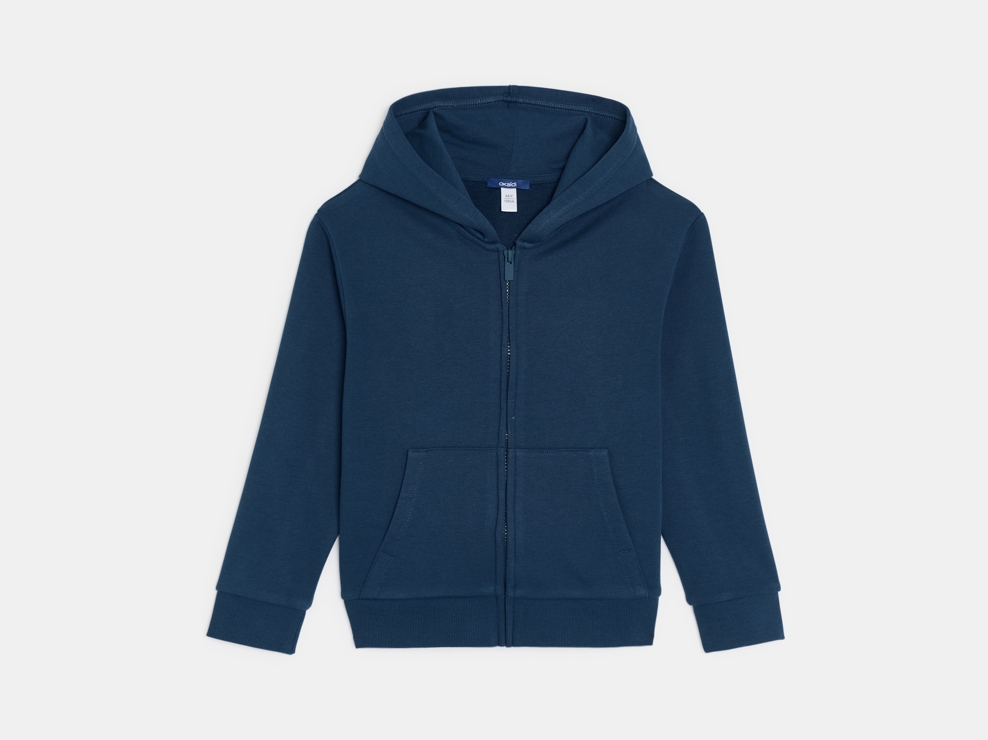 Sweat zippé à capuche bleu garçon 1