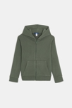 Sweat zippé à capuche jaune vert