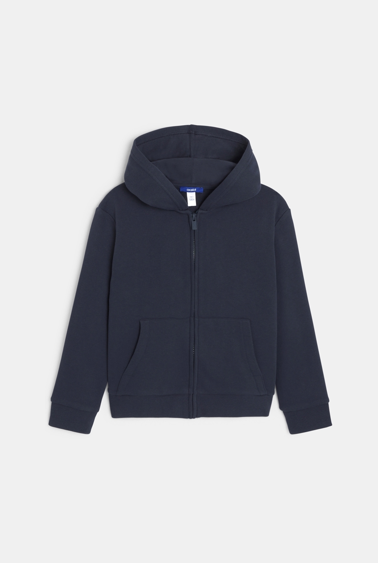 Sweat zippé à capuche bleu garçon 1