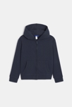 Sweat zippé à capuche bleu garçon