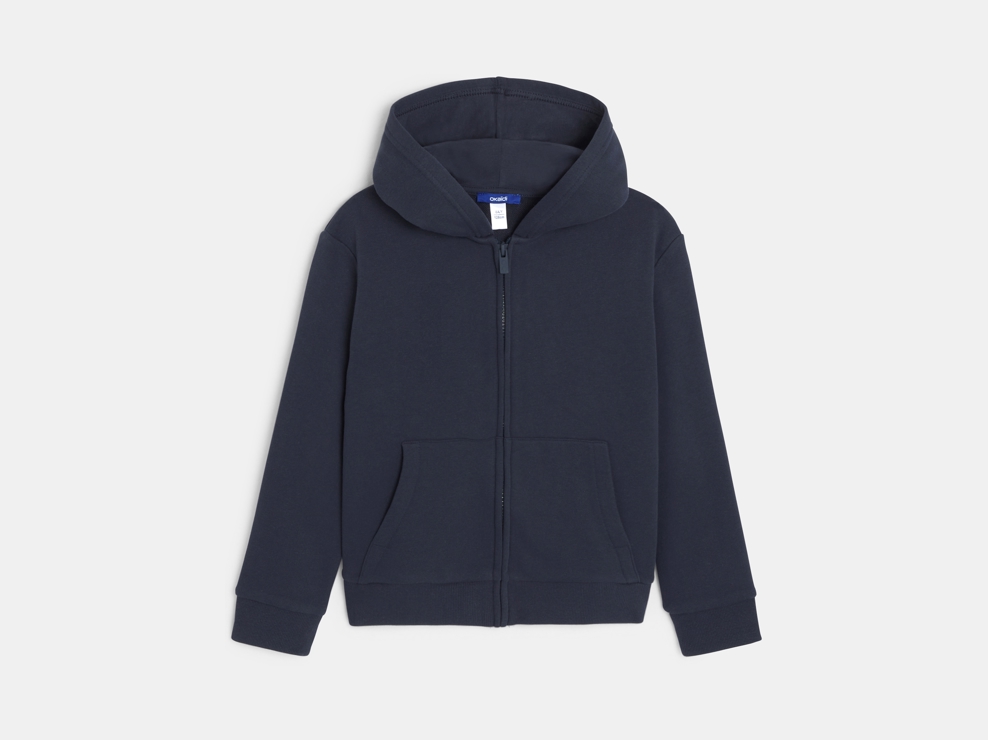 Sweat zippé à capuche bleu garçon 1