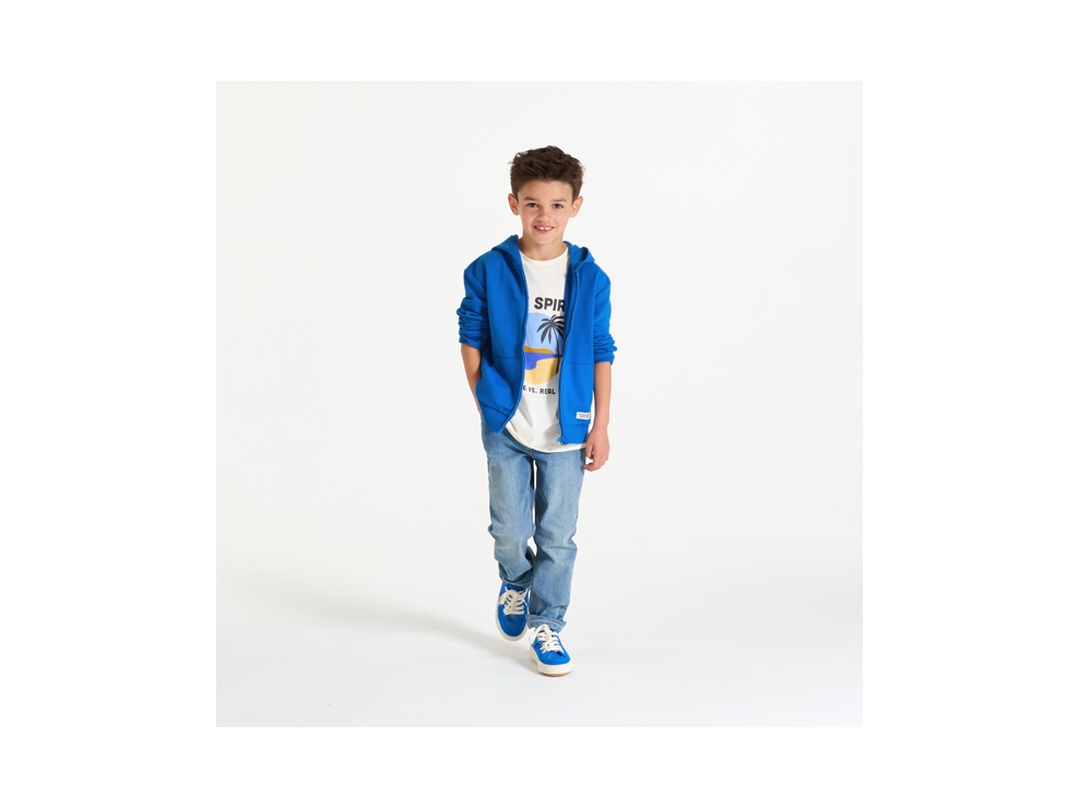 Sweat zippé à capuche bleu garçon 1