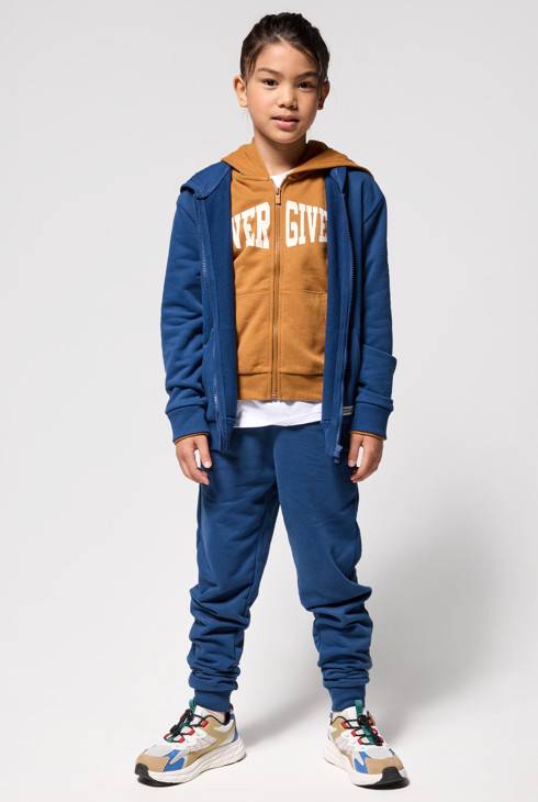 Sweat zippé à capuche bleu garçon 1