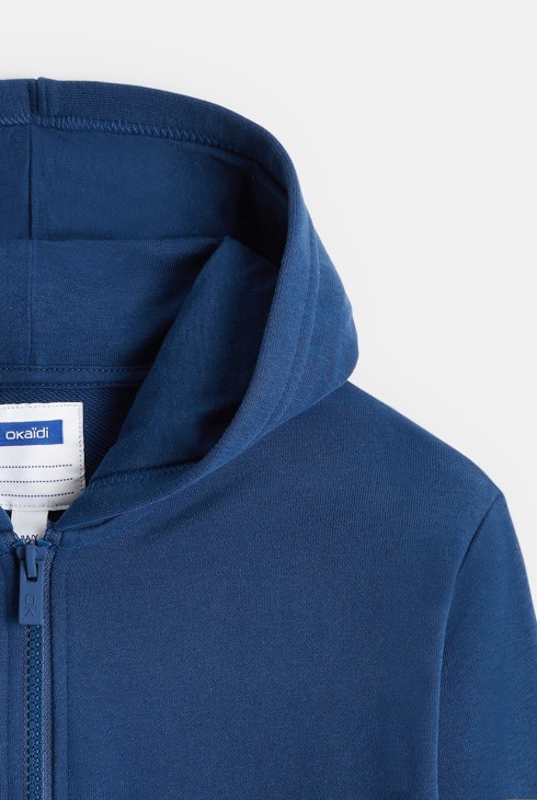 Plavi pulover s patentnim zatvaračem i kapuljačom za dječake 2