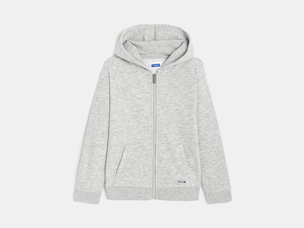 Sweat zippé à capuche gris garçon 1
