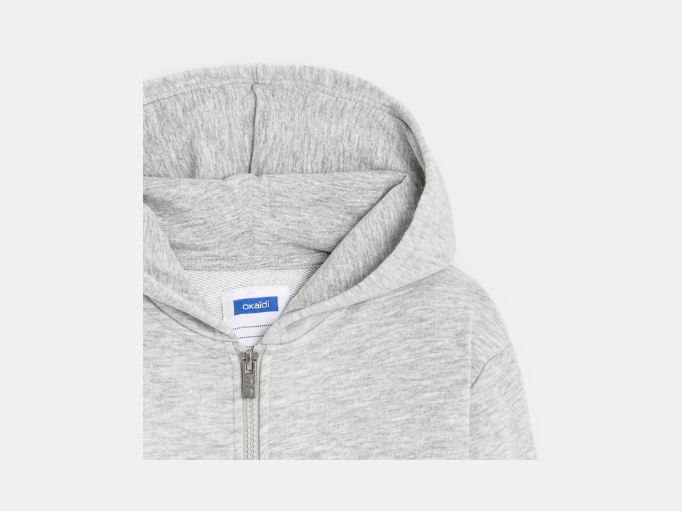 Sweat zippé à capuche gris garçon 2