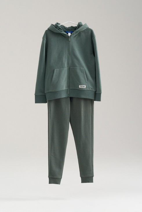 Sweat zippé à capuche vert 2