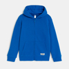 Sweat zippé à capuche bleu garçon