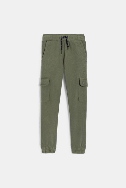 Unifarbene Jogginghose mit Cargo-Taschen Grün Jungen 1