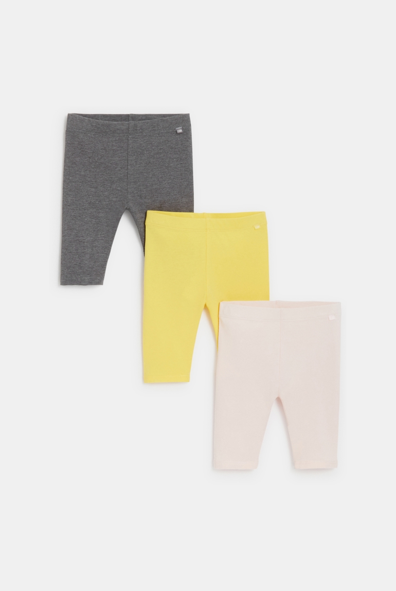Legging caleçon (lot de 3) jaune bébé fille 1