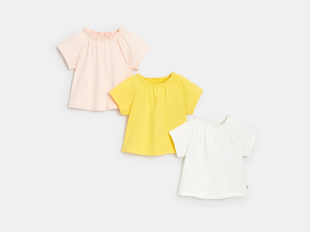 T-Shirt mit elastischem Kragen Gelb Baby Mädchen 1