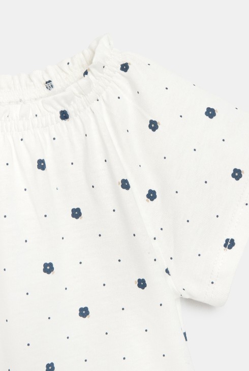 T-shirt col élastiqué rose bébé fille 2