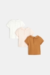 Camiseta con pequeño cuello (juego de 3) rosa bebé niña 3