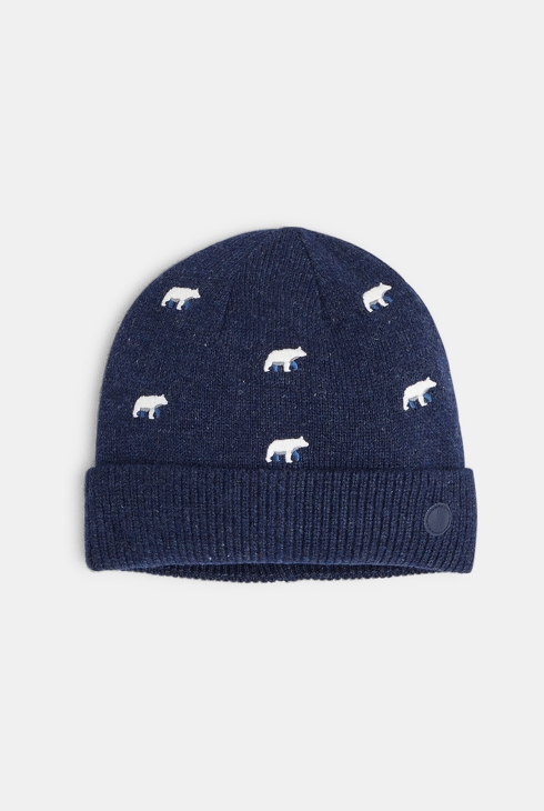 Mütze mit aufgestickten Eisbären Blau Jungen 1