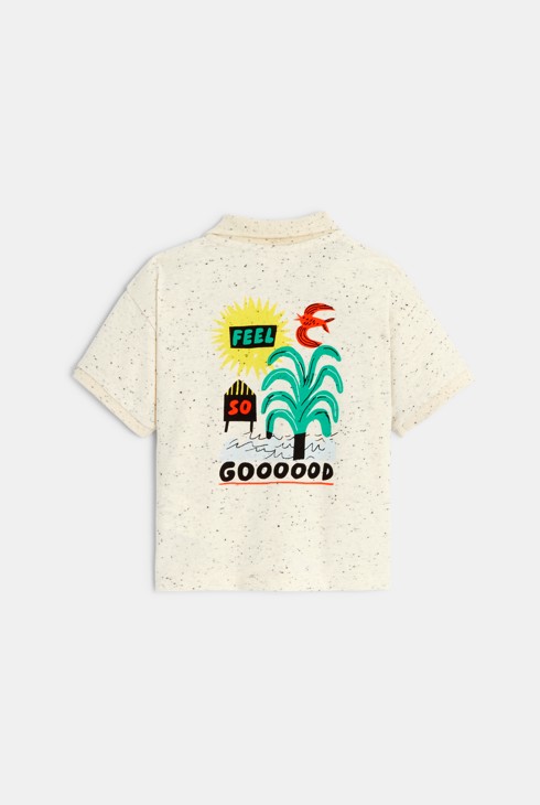 Polo bébé garçon beige grisé tropical bébé garçon Catimini 2