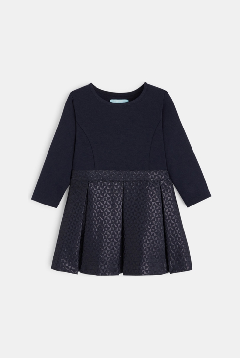 Svečana obleka iz dveh materialov modra dojenček deklica 2