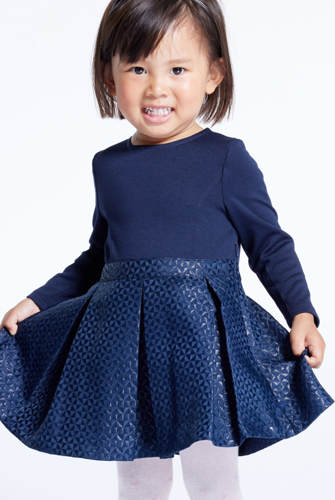 Svečana obleka iz dveh materialov modra dojenček deklica 1