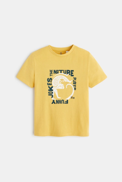 T-Shirt mit Motiv Gelb Jungen 1