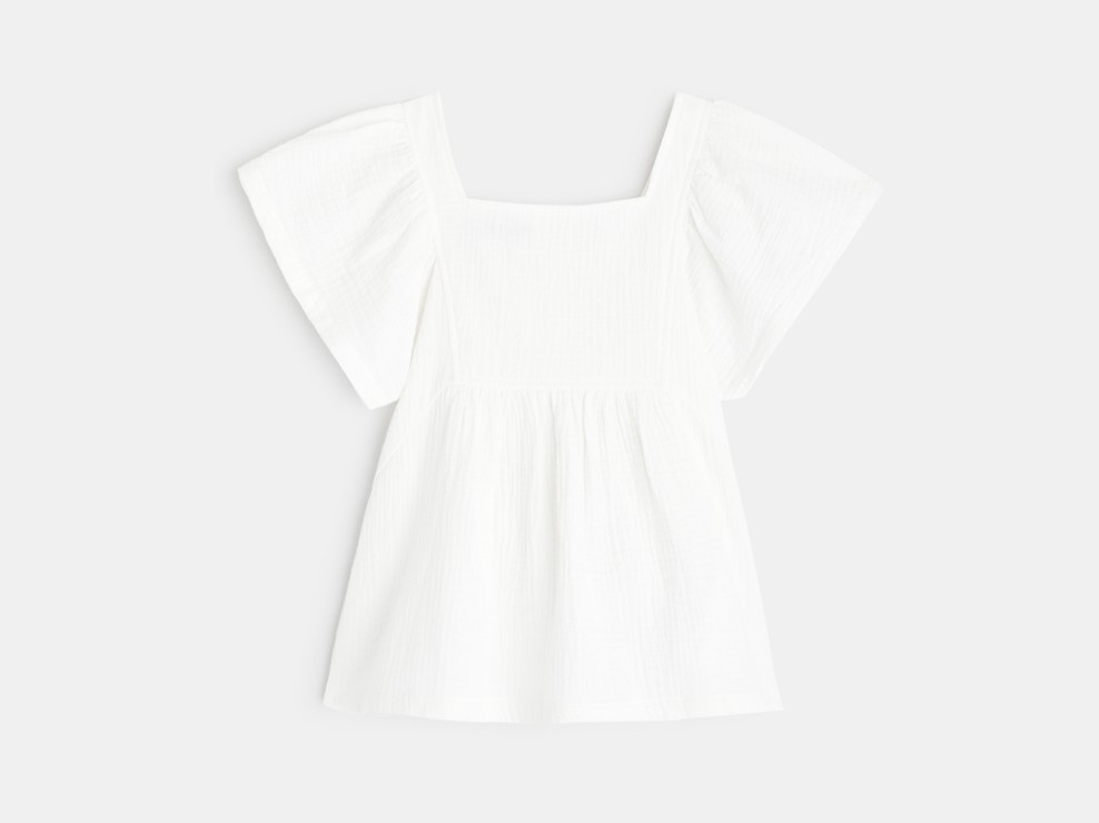 Blouse blanche gaze de coton fille 1