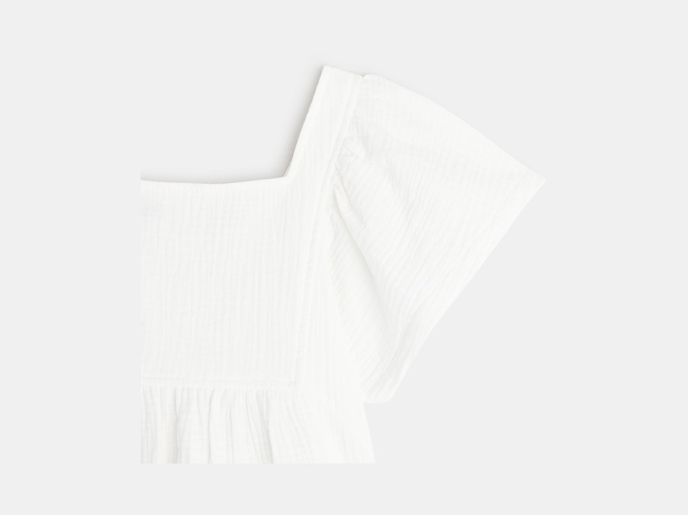 Witte blouse van katoengaas meisje 2