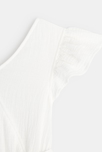 Robe effet croisé gaze de coton blanche fille 3
