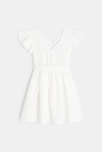 Robe effet croisé gaze de coton blanche fille 4