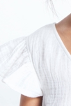 Robe effet croisé gaze de coton blanche fille 5