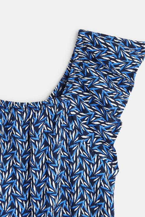 Potiskan kombinezon s hlačami modra deklica 2