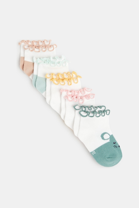 Socquettes bords festonnés (lot de 5) vert bébé fille 1