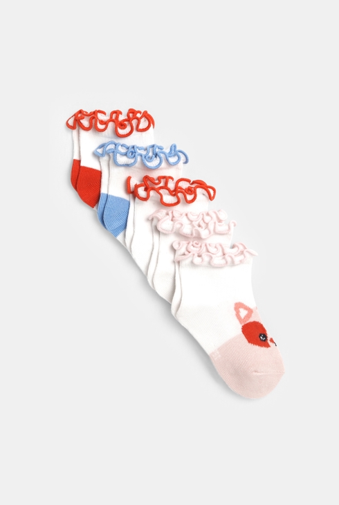 Rosa Söckchen mit Feston-Rand (5er-Pack) Baby Mädchen 1