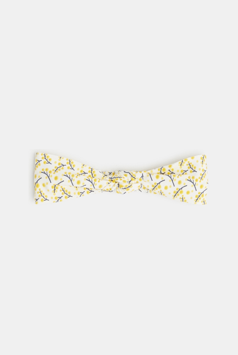 Headband mimosa jaune bébé fille 1