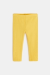 Robe effet pointelle mimosa et legging jaune bébé fille 3