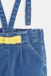 Pantalon denim à bretelles amovibles bleu bébé fille 3