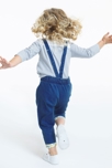 Pantalon denim à bretelles amovibles bleu bébé fille 5