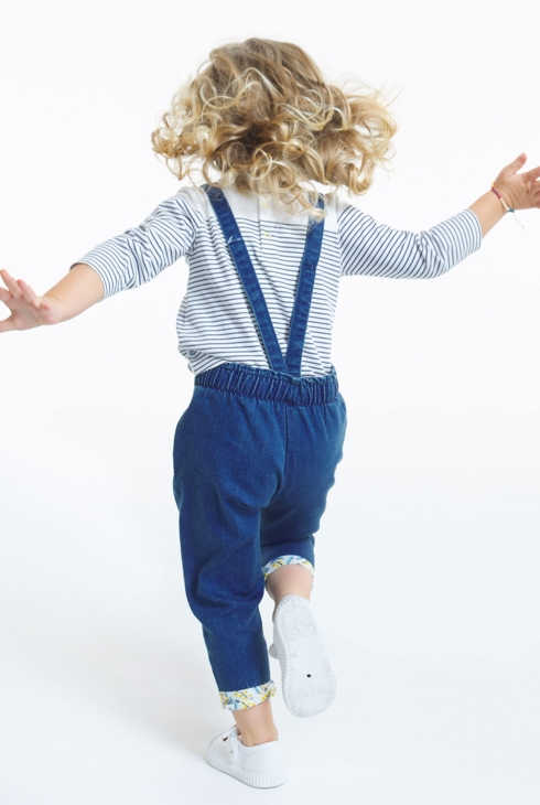 Denimhose mit abnehmbaren Trägern Blau Baby Mädchen 2