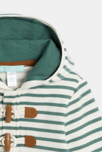 Sweat molleton rayé zippé à capuche vert bébé garçon 2