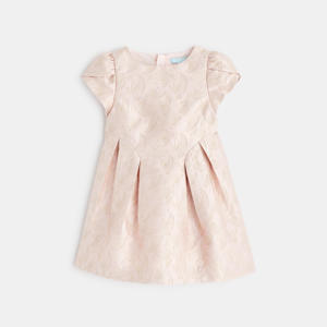 Robe de fête oiseaux brodés rose bébé fille 1