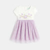 Robe cérémonie tulle fleurs brodées violette bébé fille