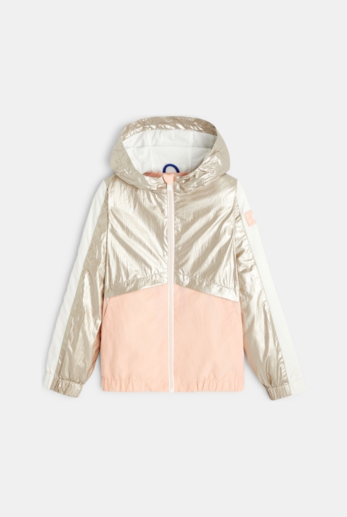 Irisierende und pastellfarbene Kapuzenjacke Orange Mädchen 1