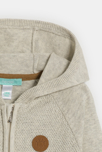 Gilet zippé maille à capuche gris bébé garçon 2