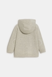 Gilet zippé maille à capuche gris bébé garçon 3