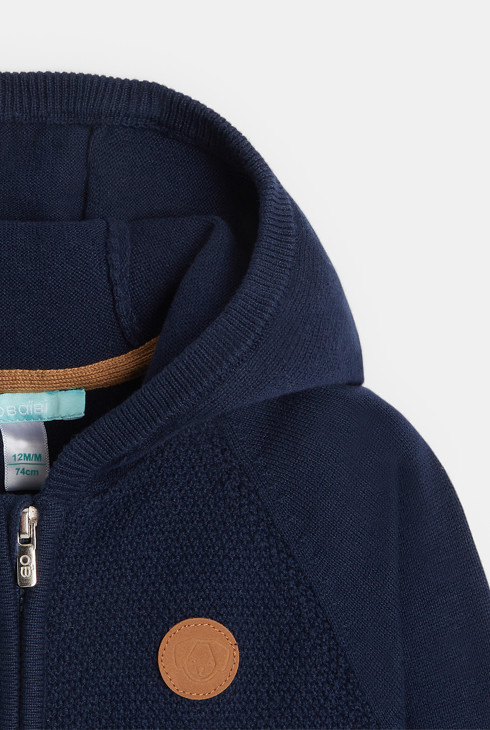 Strickjacke mit Reißverschluss und Kapuze Blau Baby Jungen 2