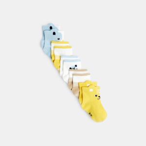 Chaussettes animaux (lot de 5) jaunes bébé garçon 1