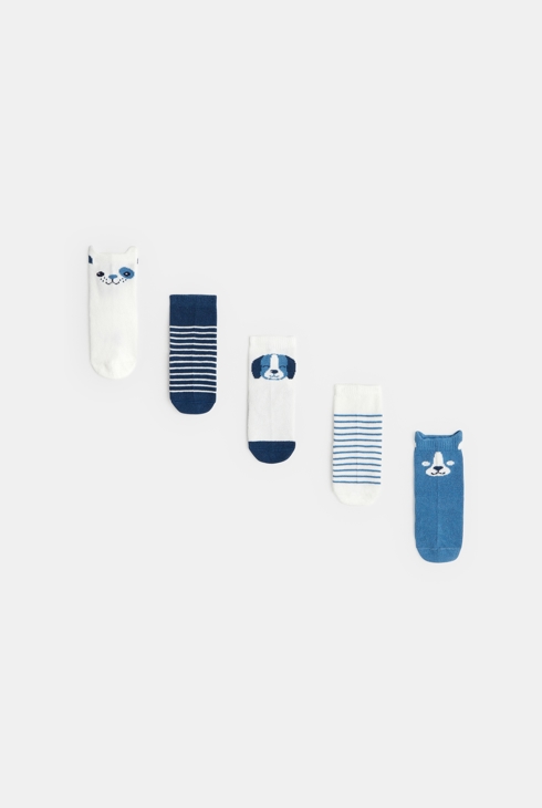 Chaussettes animaux (lot de 5) bleues bébé garçon