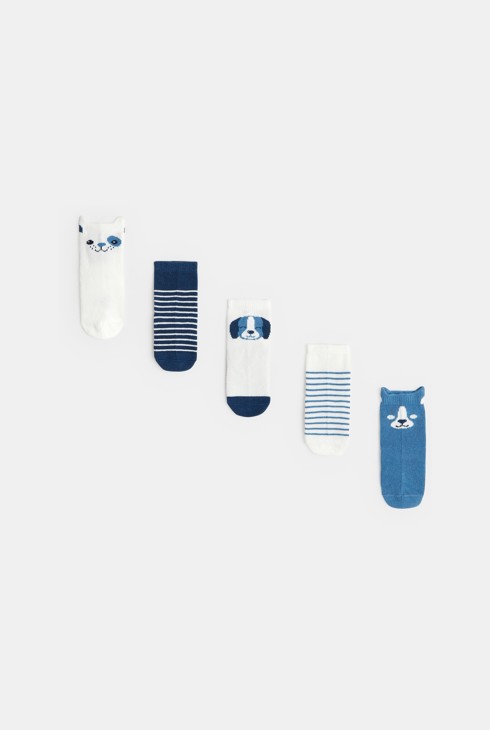 Chaussettes animaux (lot de 5) bleues bébé garçon 2